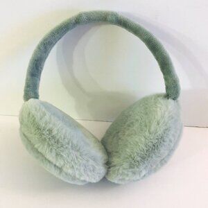 Forever 21 Faux Fur Fluffy Earmuffs Green Haze Plush Adjustable Foldable